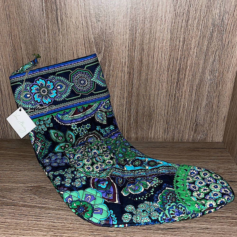 Vera Bradley Christmas stocking Blue Rhapsody NWT